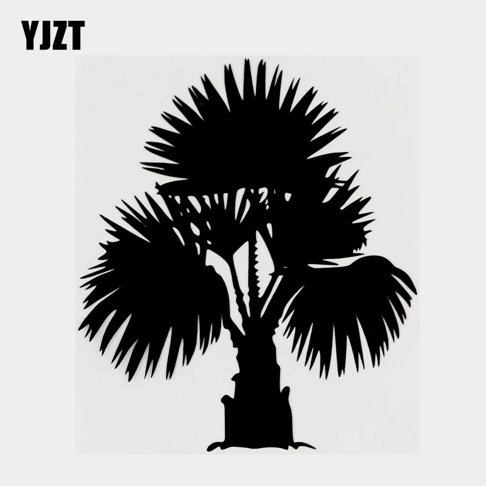 

Интересная виниловая наклейка YJZT 12,8 см × 15,1 см с изображением растений и пальмовых деревьев, черная/серебряная наклейка 18B-0486