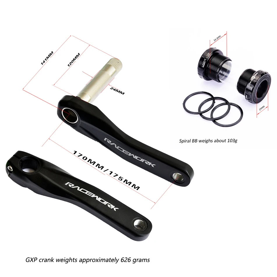 Fahrrad kurbel гоночный велосипед MTB GXP Kurbel алюминиевый легиер Mit Boden Kurbel 170 crank platte rot 32 T 34 T 36 T 38 T