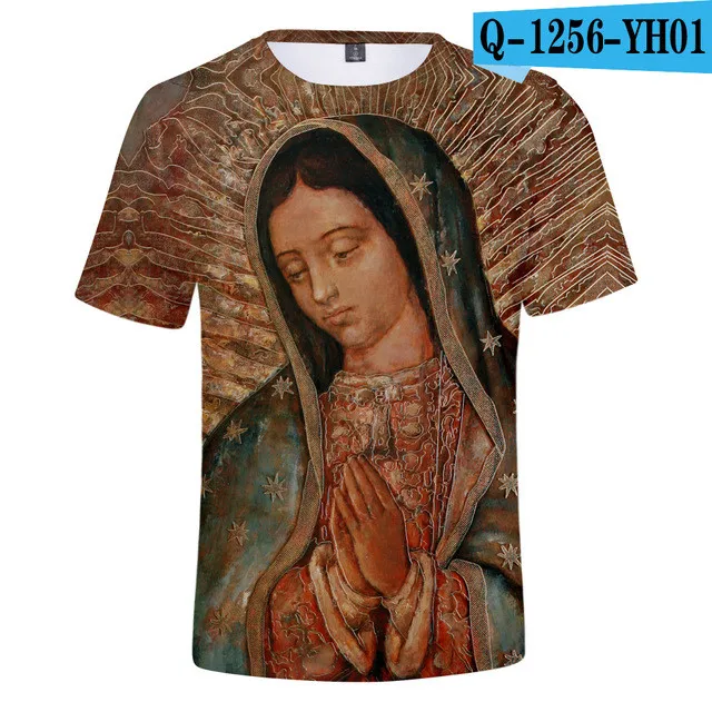 Our Lady Of Guadalupe Virgin Mary catcotic Мексика футболка высшего качества мужская летняя футболка с короткими рукавами harajuku футболка одежда - Цвет: 3d-294