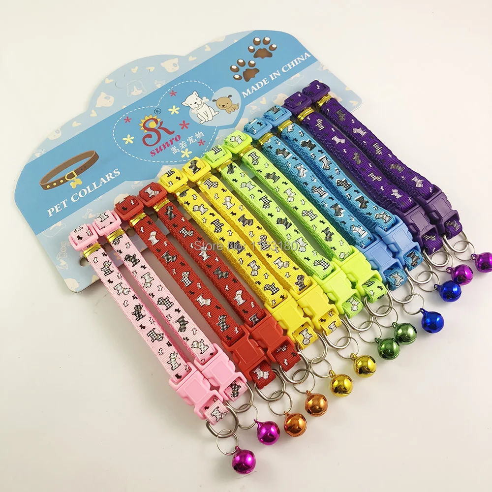 

300 шт./лот Регулируемый милый ошейник для собаки кошки галстук-бабочка для домашних питомцев с колокольчиком милый ошейник Бесплатная доставка