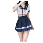 Школьница японская размера плюс костюм бебидолл женское сексуальное нижнее белье для косплея Студенческая форма с мини-юбкой черлидер Новинка