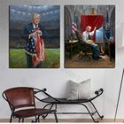 Дональд Трамп, американский президент, холст, живопись, американский флаг, метро, стена, Декор для дома, картины для гостиной