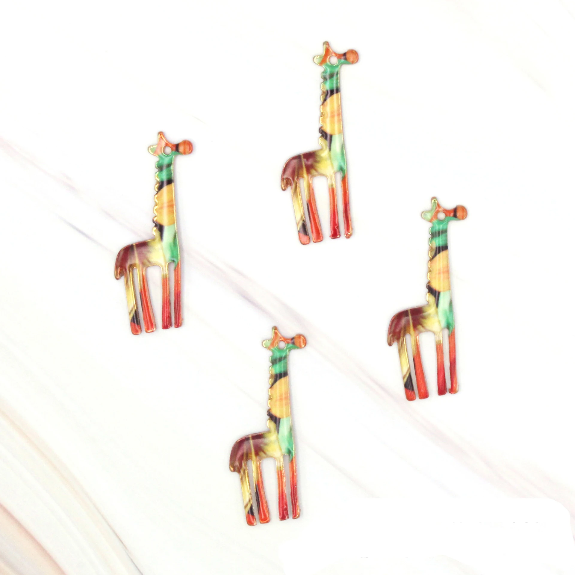 10 шт./лот корейские ювелирные изделия животные Эмаль окрашенный Жираф Сплав