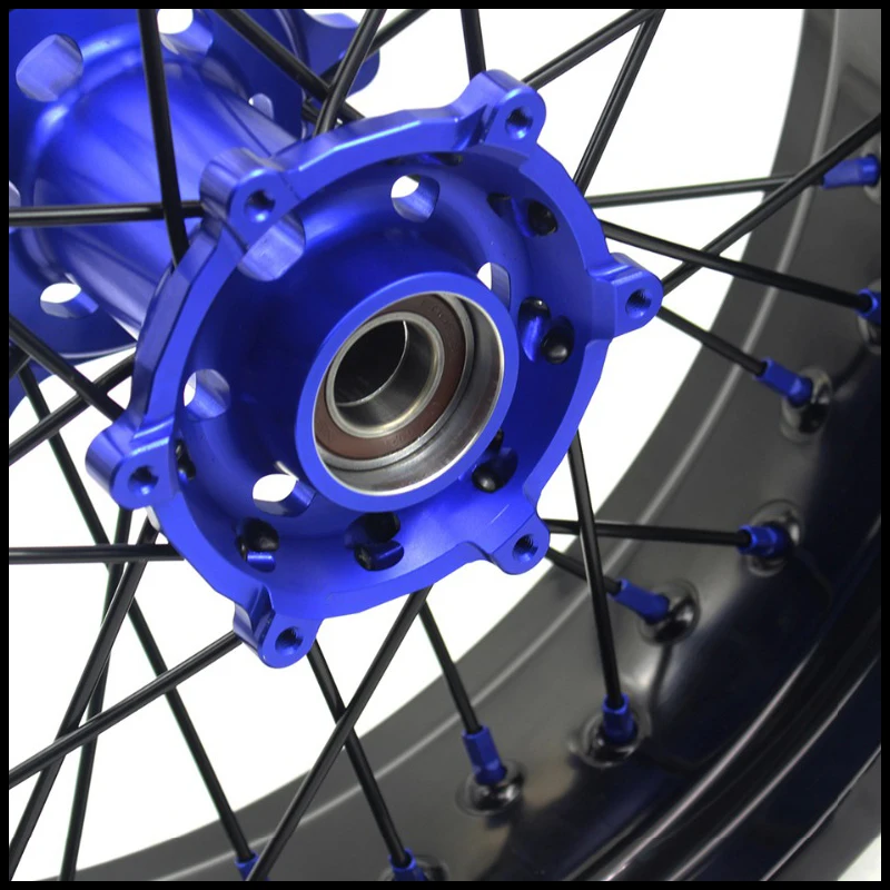 3 5/5 0 * 17IN. Колеса Supermoto диски набор для HUSABERG FE FC 125 250 350 450 501 2004 2014 синий ниппель