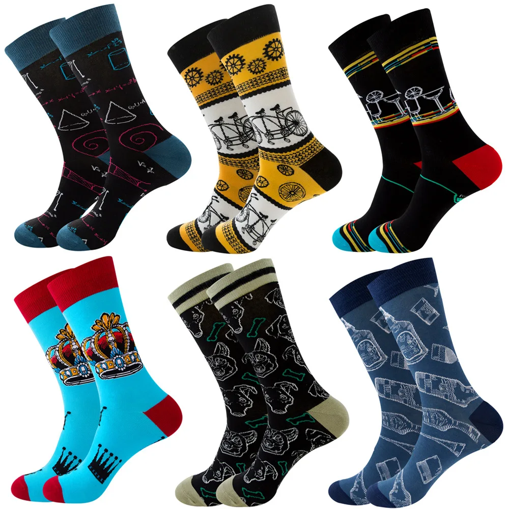 6 Pairs Men/Women Cotton Cartoon Christmas Socks Cute Santa Claus Elk Snow Funny Sock Happy Winter New Year Socks Christmas Gift