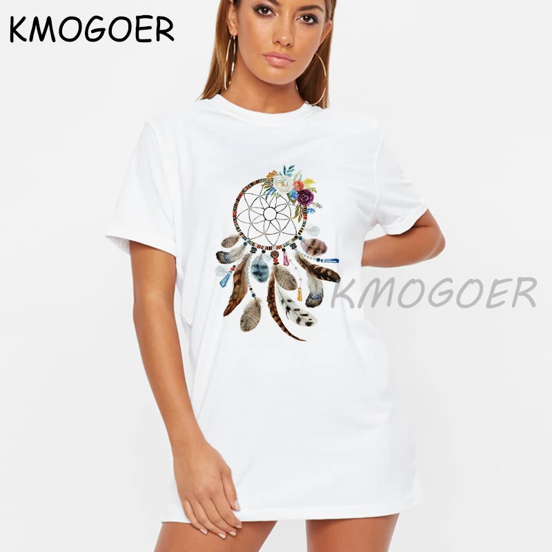 

New Dress 2020 Fashion Korean Ladies Streetwear Womens Dreamcatcher Print Tshirt Dresses Summer Casual Loose Vestidos Plus Size
