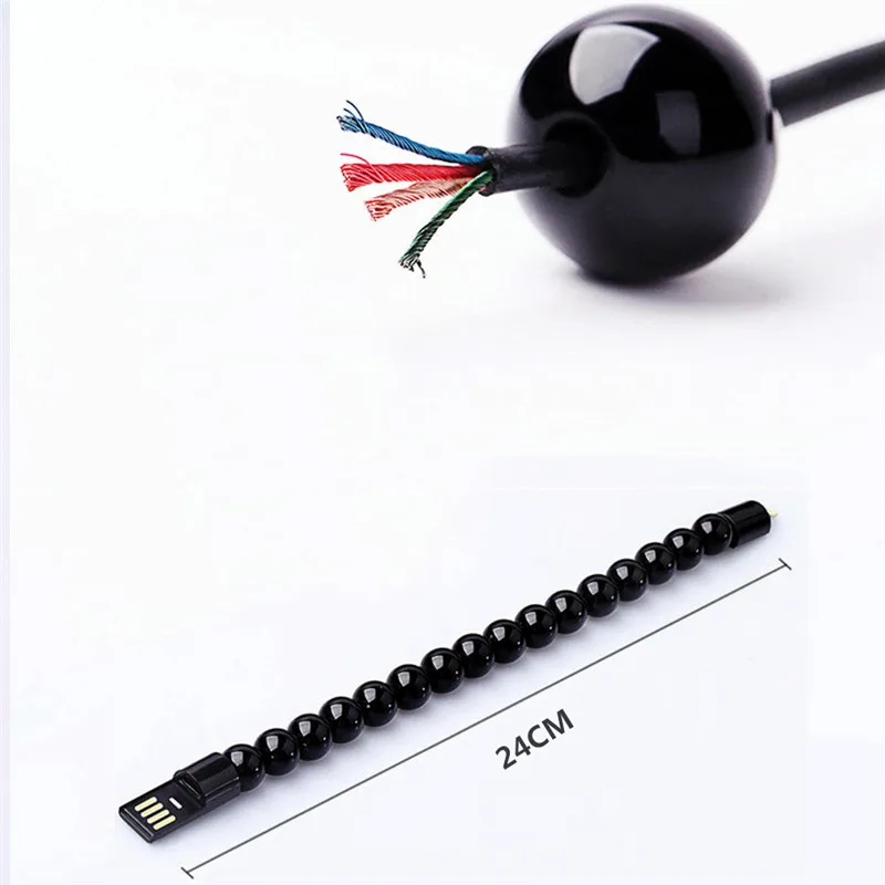 Переносной зарядный usb кабель для браслета с бусинами iPhone Type C Micro USB xiaomi|Кабели