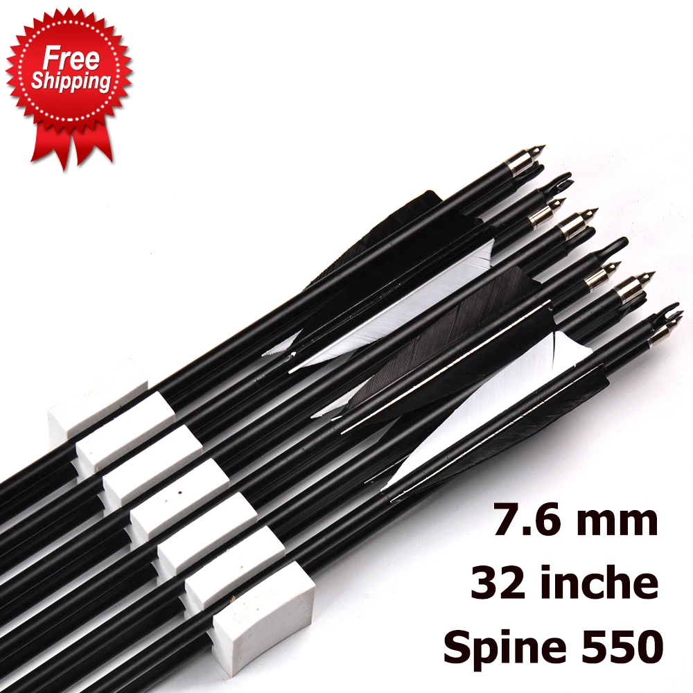 Стрелы из углеродного волокна для стрельбы лука 32 дюйма 7 6 мм|carbon shaft arrow|carbon shaftarrow