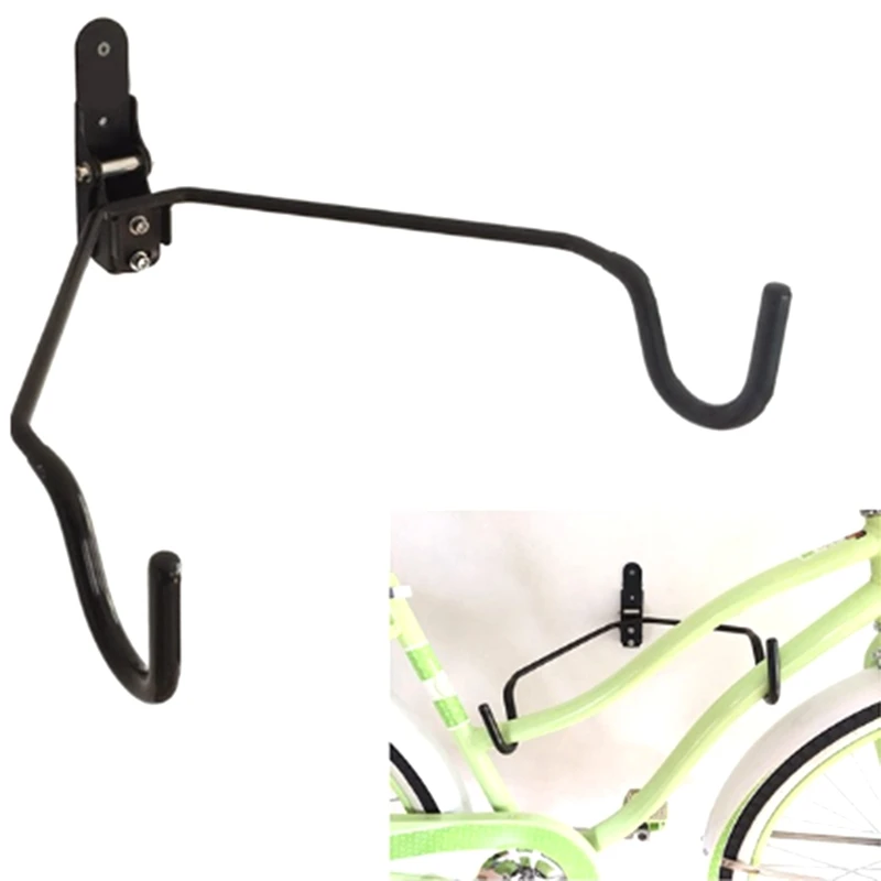 

2Pcs Adjustable Bike Rack Wall Mount Bicycle Storage Stand Hanger for Indoor Garage Soft Rubber-Coated Hooks