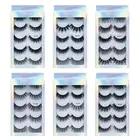 5 пар натуральных толстых накладных ресниц, классические волоконные 3D ресницы из искусственной норки, длинные мягкие норковые ресницы, накладные ресницы