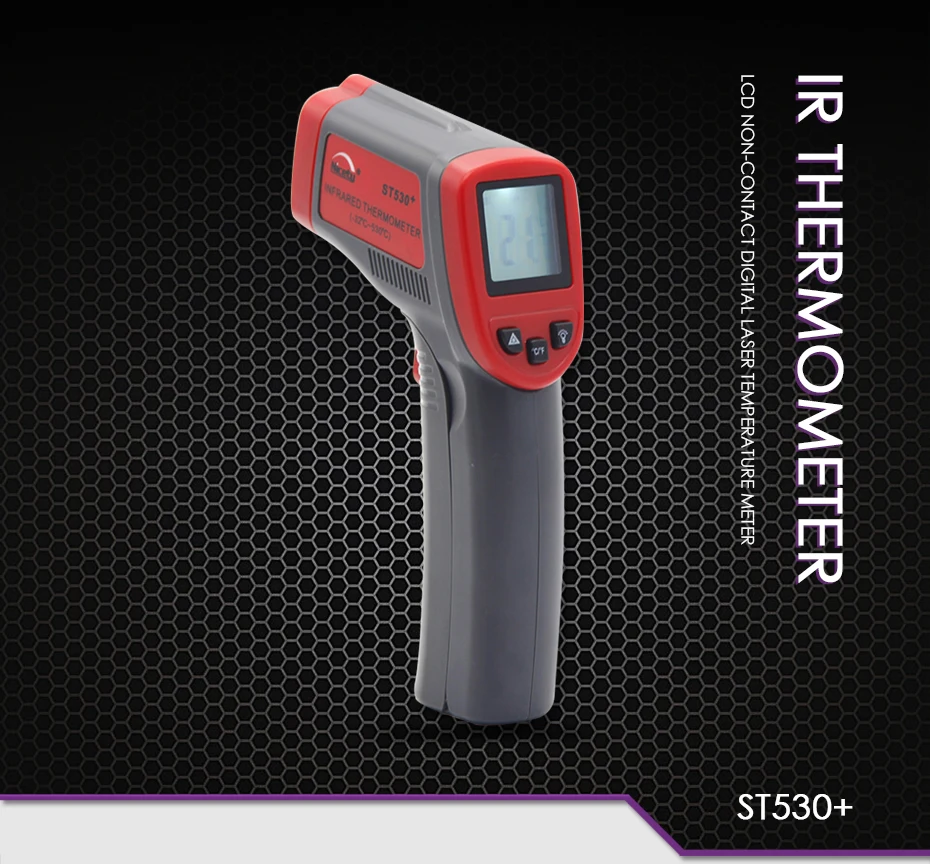 Приятный ST530+ цифровой инфракрасный термометр для приготовления пищи-32C~+ 550C(-25.6F~+ 986F) излучательная способность 0,95 12:1 гр
