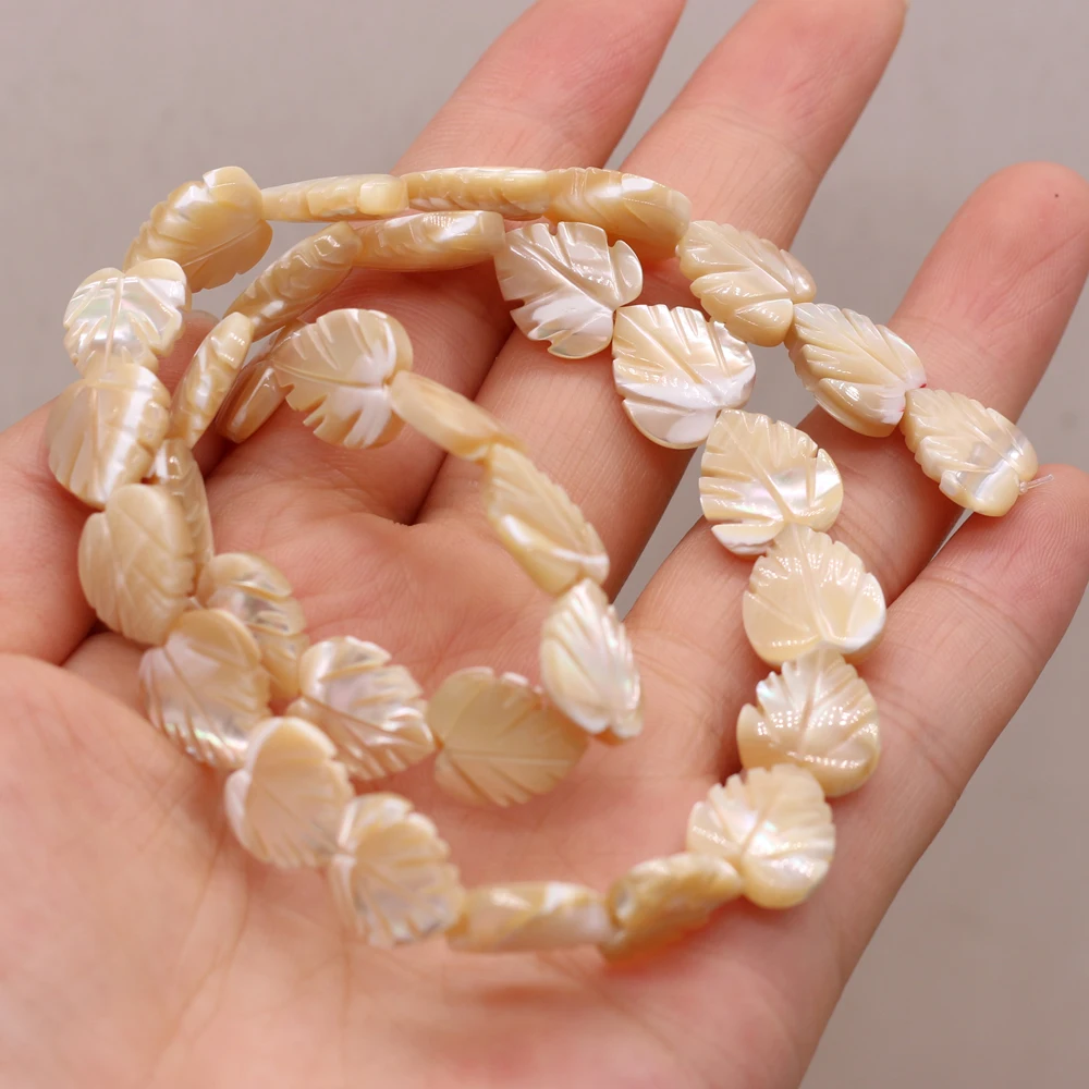 

Best Selling 2021 Natural Shell Beads Yellow Leaf Shape High Quality Fashion Beaded Jewelry for Jewelry Making Necklace Bracelet
