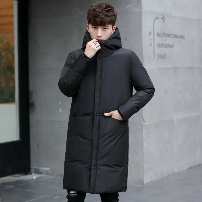 

Warm Thick Winter Down Jacket Men Fashion Brand Clothing Top Quality X-Long Male White Duck Down Coat M-4XL