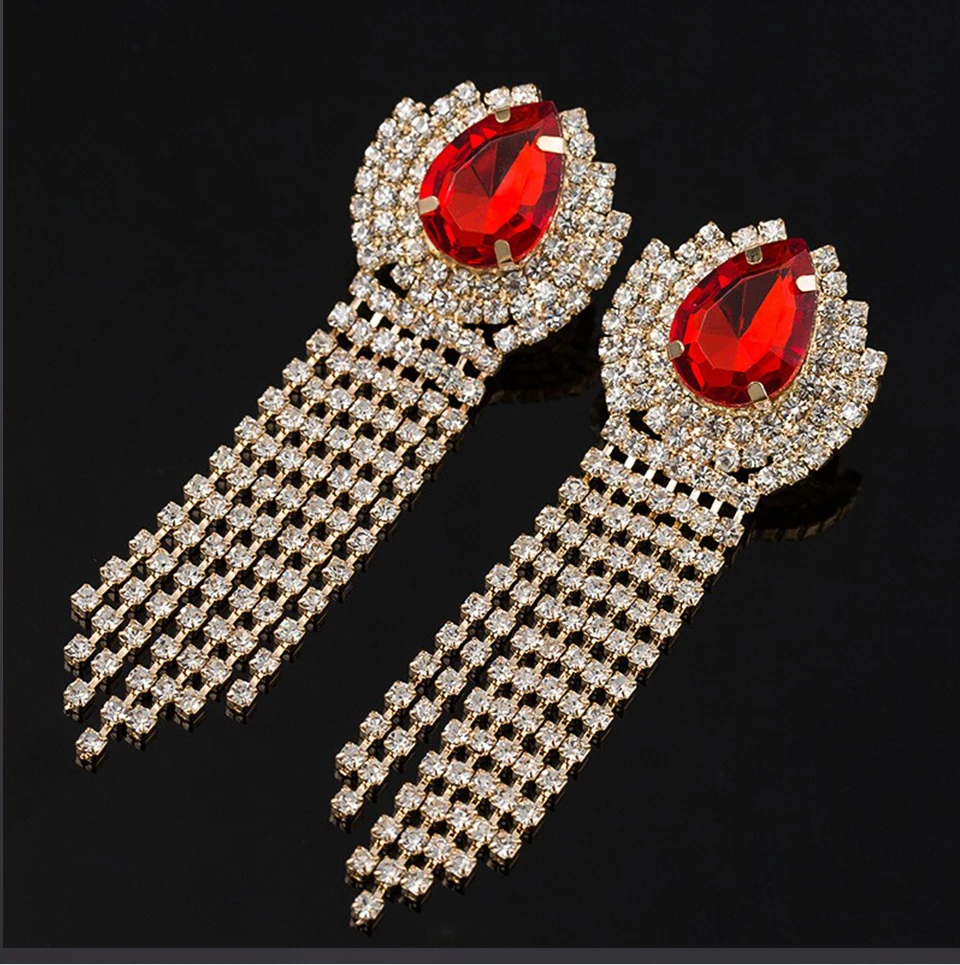 YFJEWE простые Стразы, Красочные Висячие серьги для женщин, Bijoux, новинка, Золотое ювелирное изделие, милый подарок E075