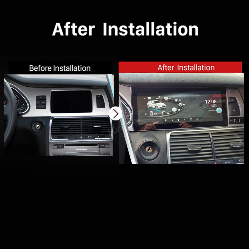 KiriNavi 10,2" Android 9,0 Автомагнитола gps навигация для Audi Q7 Автомобильный Dvd мультимедийный плеер 2007- Bluetooth wifi 4G