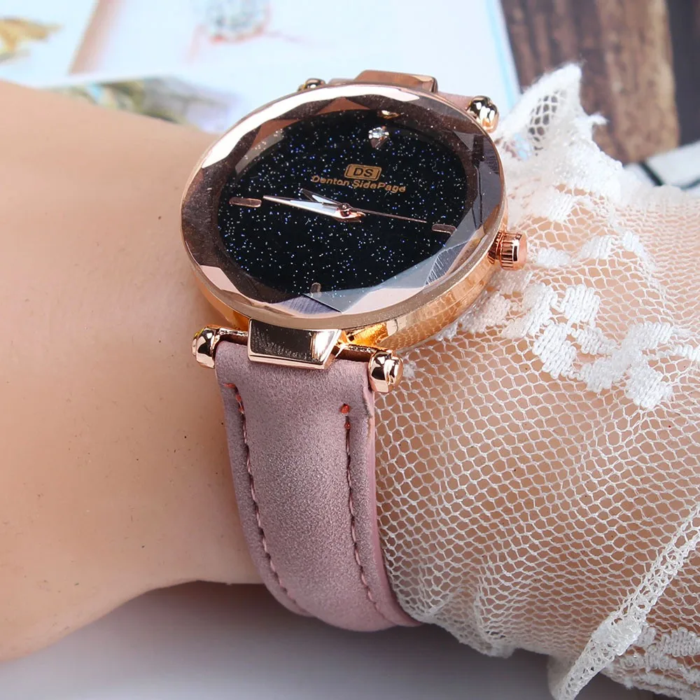 

Starry Sky Watch Women Watches Leather Band Quartz Watches Fashion Women Dress Watches relogio feminino hodinky dames horloges