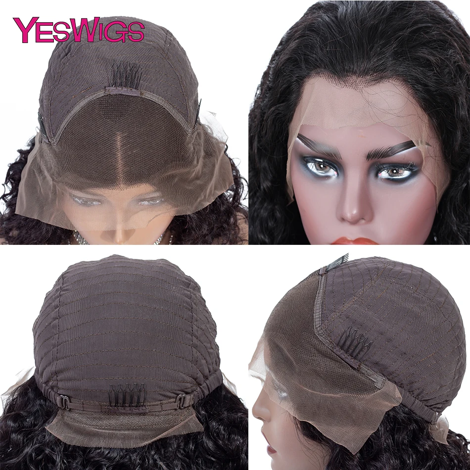 Yeswigs Yaki прямые парики бразильские Remy человеческие волосы 13x4 предварительно выщипанные кружевные передние человеческие волосы парики для черных женщин