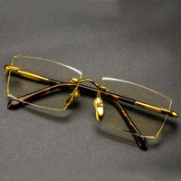 acetate rimless reading glasses man natural crystal stone lens hyperopia glasses woman presbyopia eyeglasses 1 5 2 0 2 5 3 5