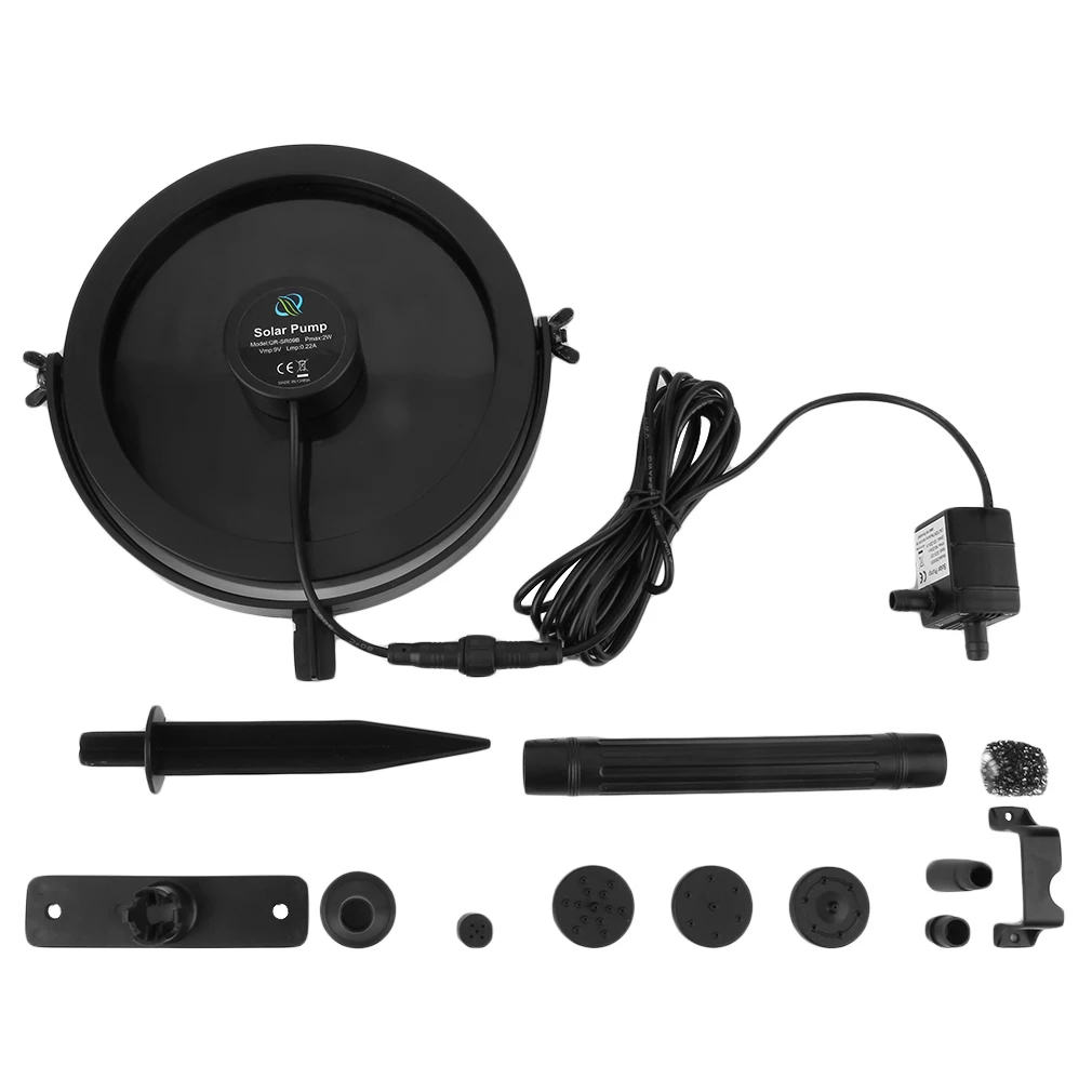 Solar Water Pump with Solar Charger Kit 7V 1.2W with 150mm Polycrystalline Solar Panel Submersible Pumps for Pond Pull Free Ship
