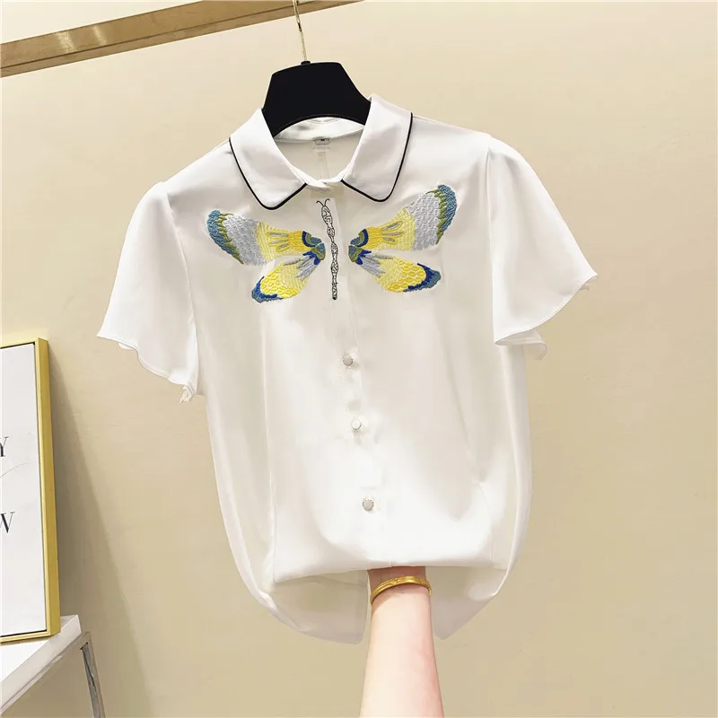 Женская рубашка Новинка лета 2020 Свободная шифоновая в Корейском стиле со