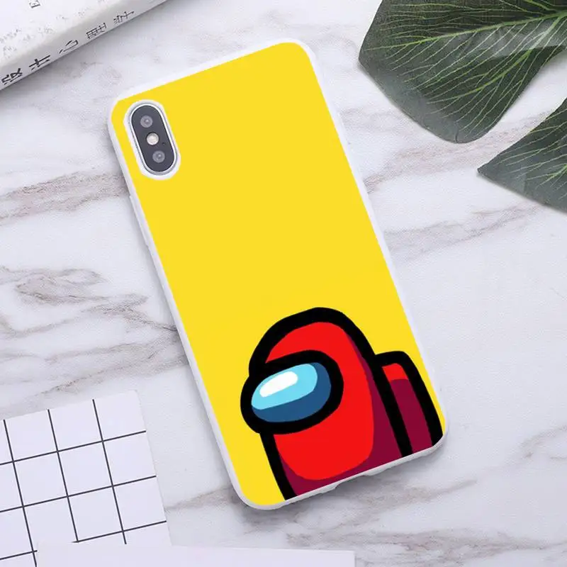 

hot game among us Phone Case for iPhone 12 mini 11 Pro Max X XR XS 8 7 6s Plus Candy white Silicone Cases