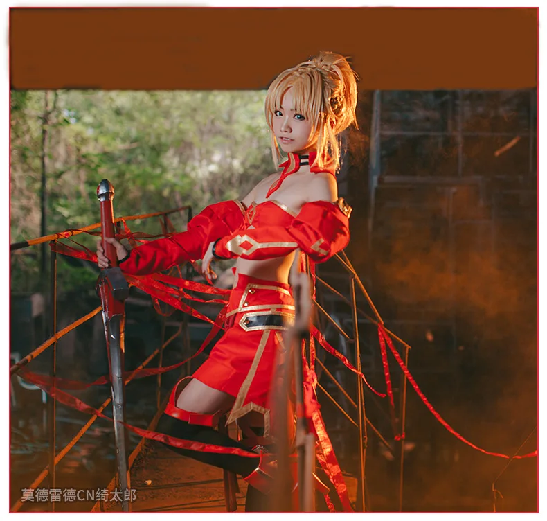 Fate/Apocrypha Mordred Косплей Костюм мордреда боевой костюм женский на Хэллоуин красный