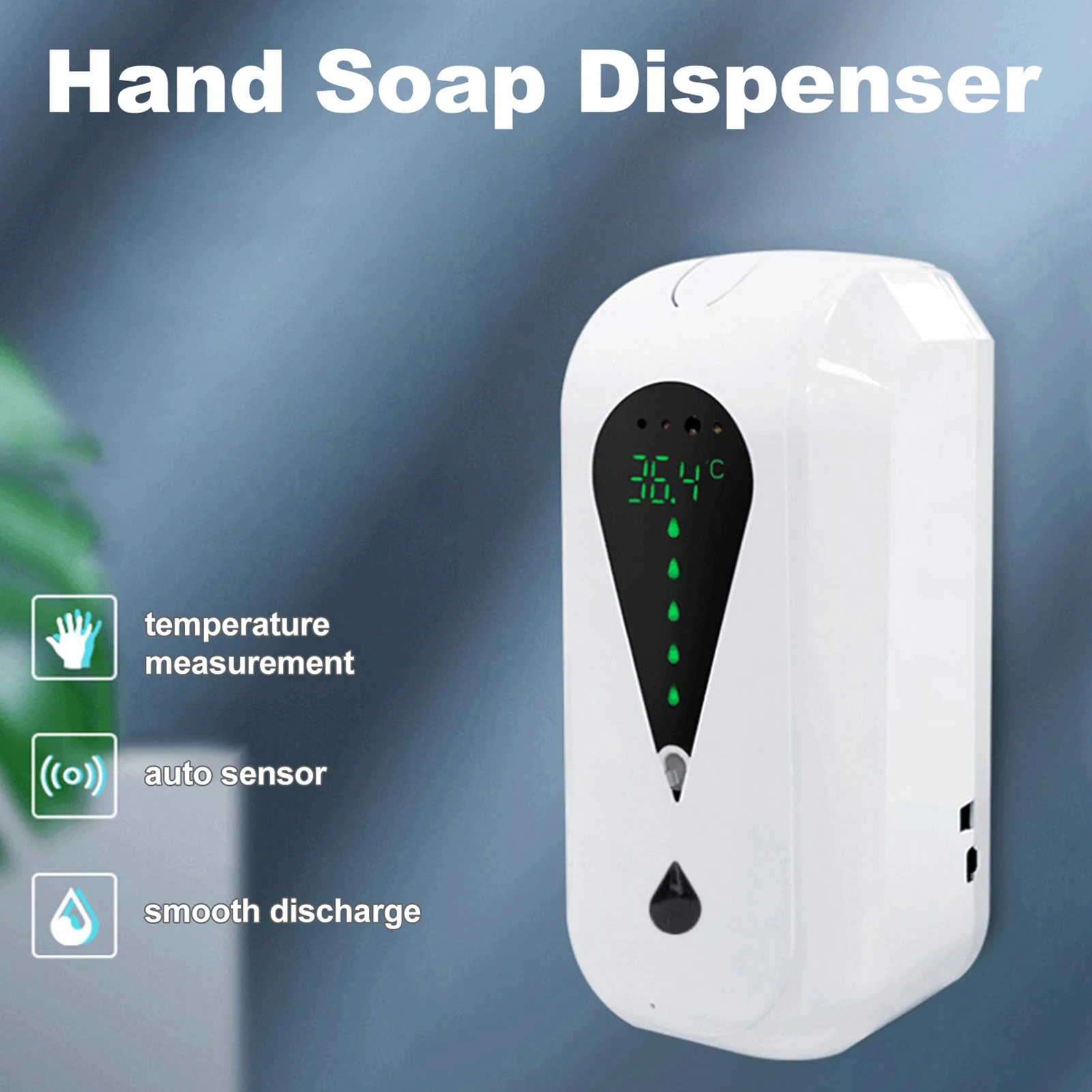 Автоматический ручной диспенсер с термометром температуры тела Бесконтактный