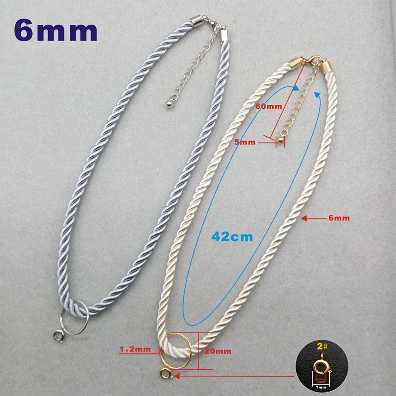 

Fashion 6mm Satin Polyester Cords Three Strands Rope Charm Chain Great for Diy Jewelry Necklaces & Pendants Findings Accessories