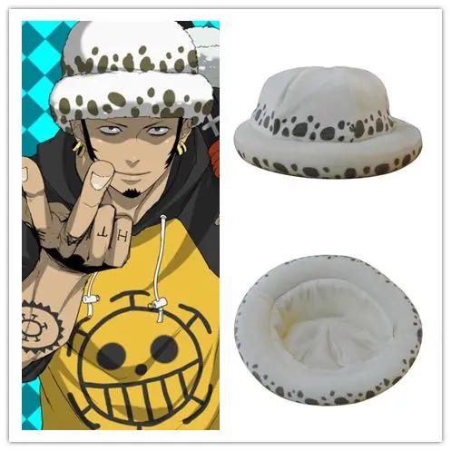 Аниме Одна деталь Трафальгар Ло шляпа Костюмы для косплея белое пятно плюшевые