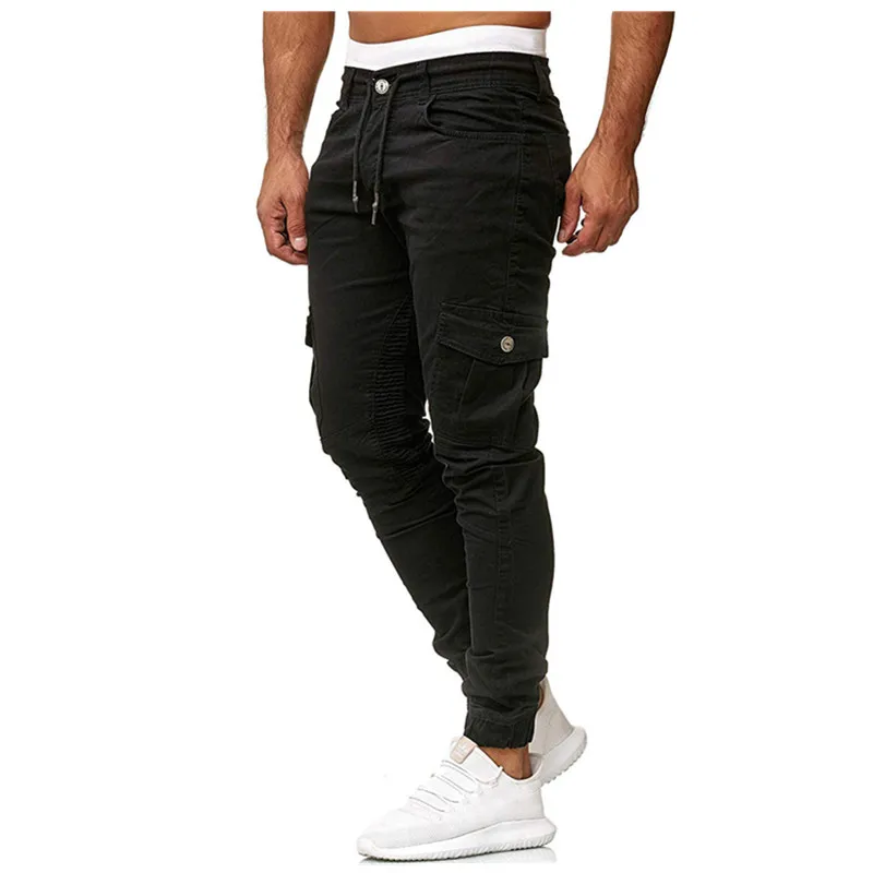 Новые мужские брюки с несколькими карманами тренировочные штаны резинкой в