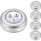 Беспроводная светодиодная Ночная лампа на батарейках, сенсорный светильник с нажимом, настенная лампа для чулана, шкафа, кухни, спальни, 1 шт.