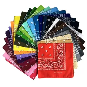 Бандана из смешанного хлопка с двусторонним принтом пейсли, 20 цветов