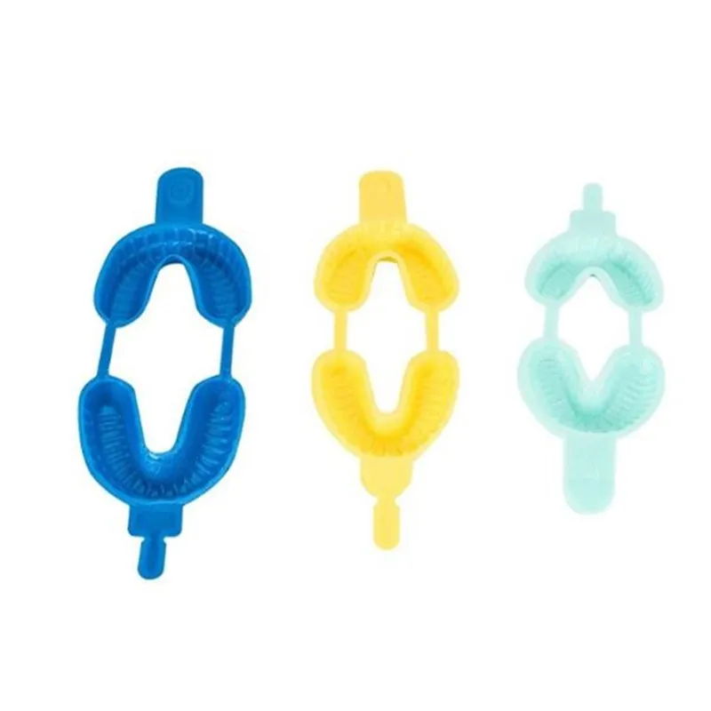 100 штук зубных одноразовых лотков для фторидных пены и оттисков разных размеров для удерживания зубов, оральной гигиены и стоматологических инструментов.