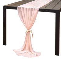 long chiffon table runner for wedding party banquets bridal home table arches cake table decoration 68300cm