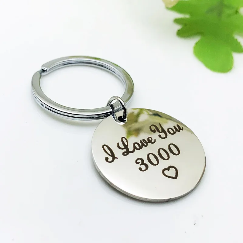 Брелок для ключей Oeinin креативный брелок с надписью LOVE YOU3000 кольцо серебристого