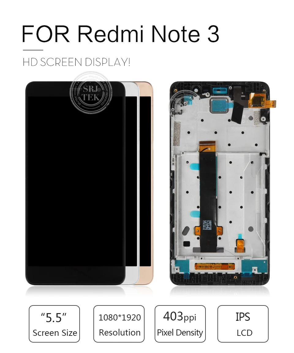 Srjtek для Xiaomi Redmi Note 3 Pro Prime lcd сенсорный экран дигитайзер полная сборка 5," для Hongmi Note 3 Pro дисплей 147 мм/149 мм
