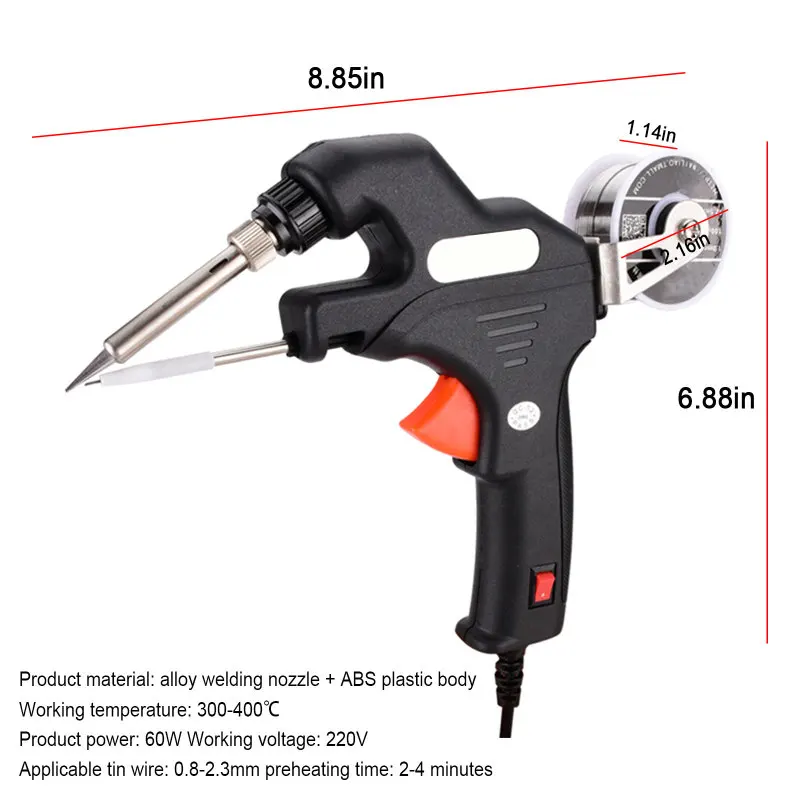

110V/220V 50W Soldering Iron Kit Handheld Welding Gun Internal Heating Automatically Send Tin Gun Welding Station Tool