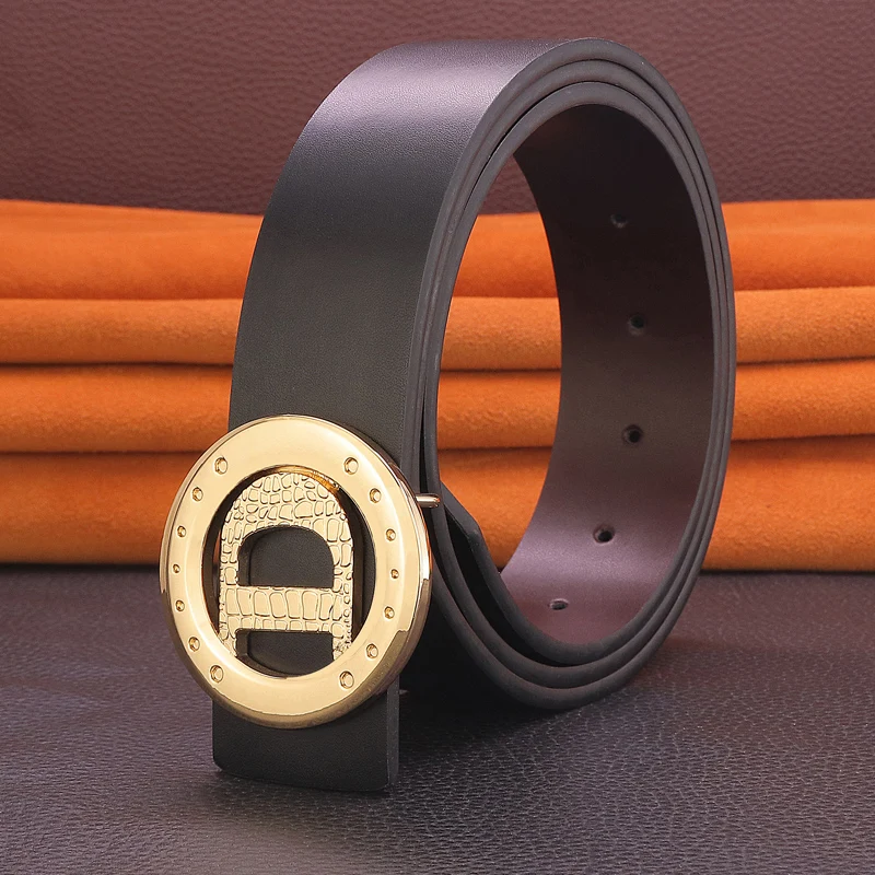 

Ремень мужской кожаный, с буквами D, из коровьей кожи