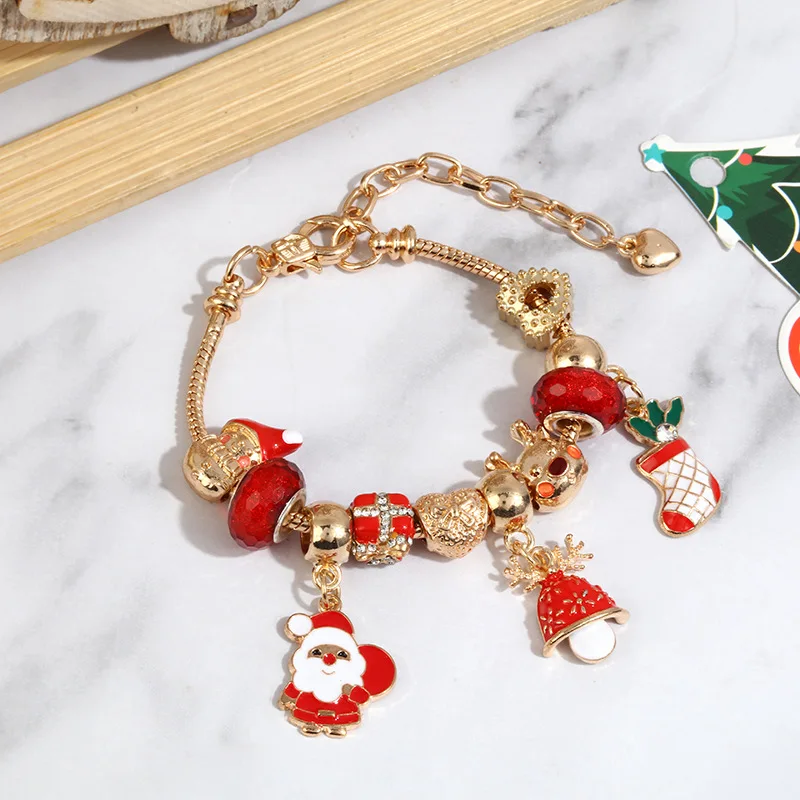 

New Santa Christmas Tree Bracelet European and American Style Alloy Dripping Bracelet Creative Trendy Personalized Bracelet