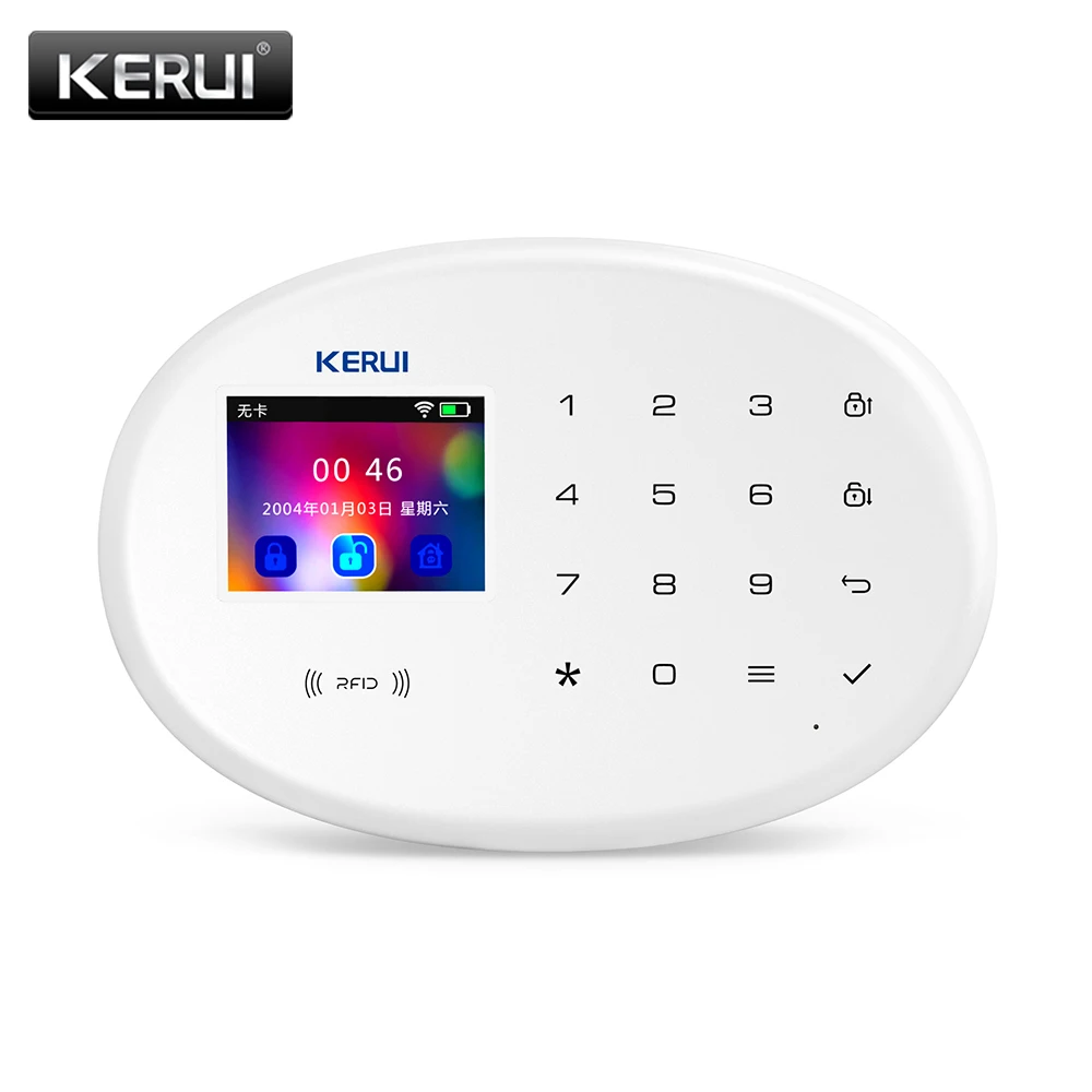

KERUI W204 беспроводная WiFi GSM 4G система сигнализации Tuya приложение дистанционное управление Домашняя безопасность 2,4 дюйма цветной экран панель охранной сигнализации