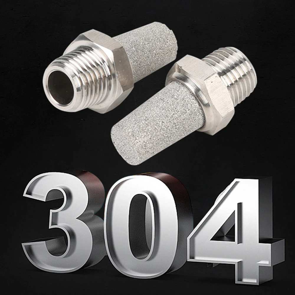 Pneumatic connector 304 stainless steel muffler BSP 1/8&quot 1/4&quot 3/8&quot 1/2&quot accessories noise filter throttle | Обустройство