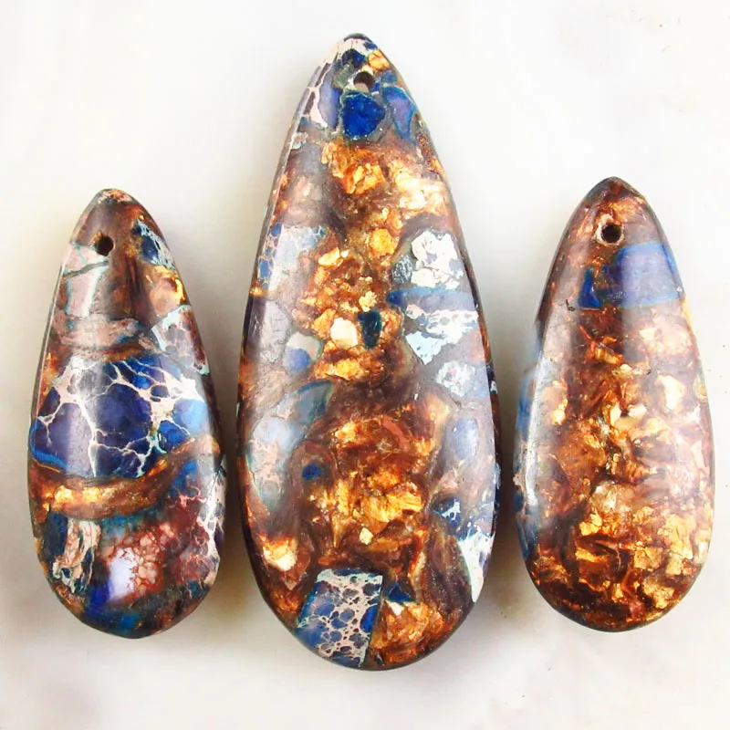 Великолепная интригующая Мода 3 шт. натуральный синий морской осадок жасперы и