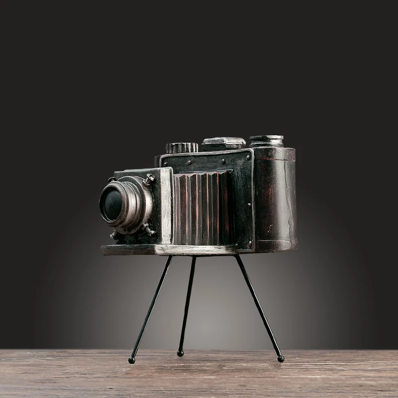 Европейские креативные фигурки камер из смолы винтажная Статуэтка для бара
