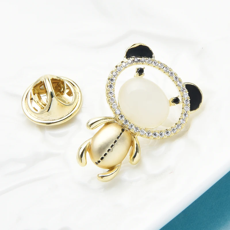

Wuli&baby Cute Opal Bear Collar Pins For Women Unisex Czech Rhinestone Animal Spring Suits Shirt Jewelry Accessories Gifts