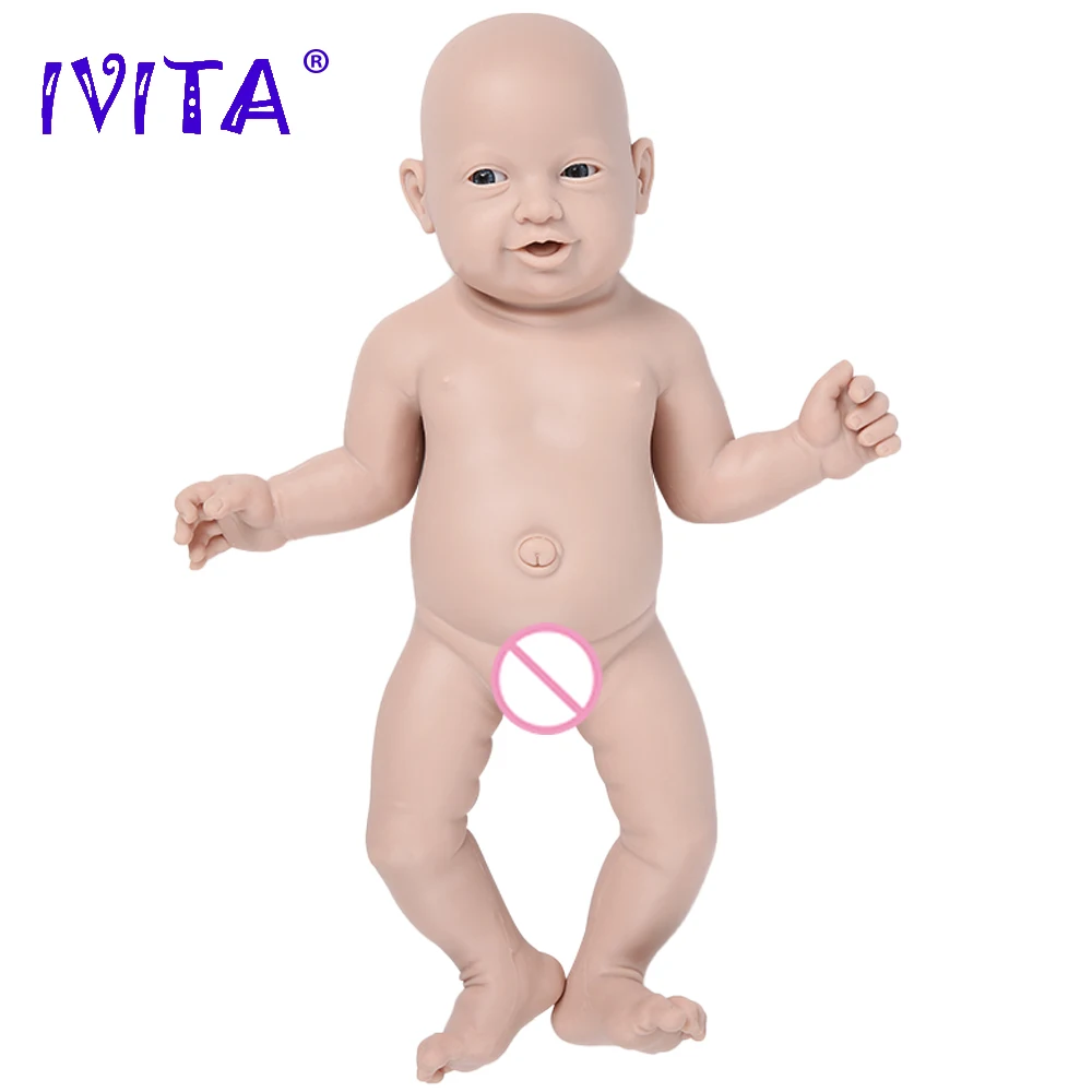 

IVITA WG1513 59cm(23.2inch) 5200g Full Silicone Realistic Reborn Baby Doll Unpainted Unfinished Soft Dolls DIY Blank Toys Kit