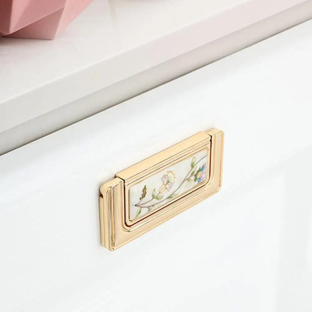 Ручка двери шкафа Европейская керамическая ручка 96 Золотой Американский ящик