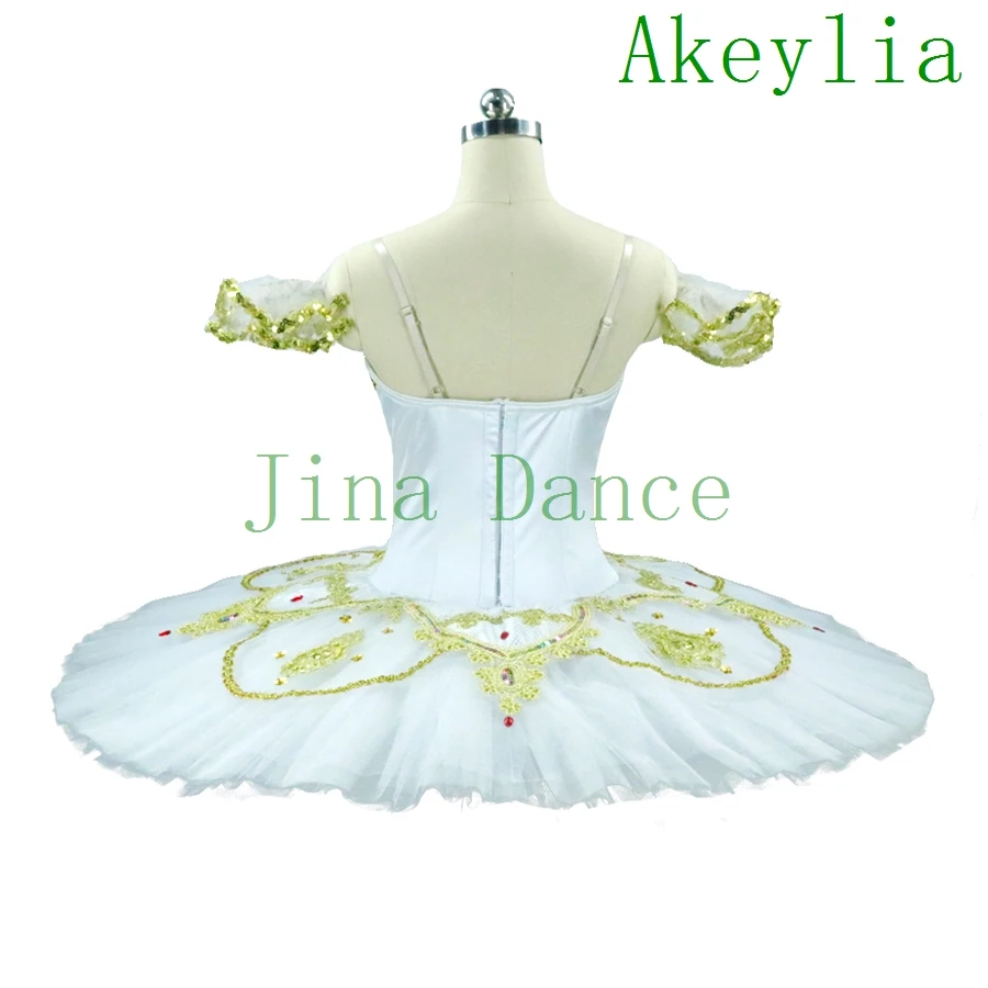 Балетные пачки белого и золотого цвета для девочек профессиональная юбка-пачка