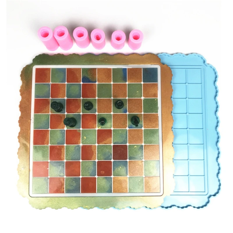

7Pcs Chess Board Chess Piece Silicone Resin Mold Chess Board Molds for Resin Casting Silicone Mold DIY Craft Making Tool 066C