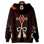 Толстовка с капюшоном Genshin Impact на молнии Ху Тао косплей 3D толстовки Мужская Женская Повседневная Уличная одежда Мультяшные детские пуловеры