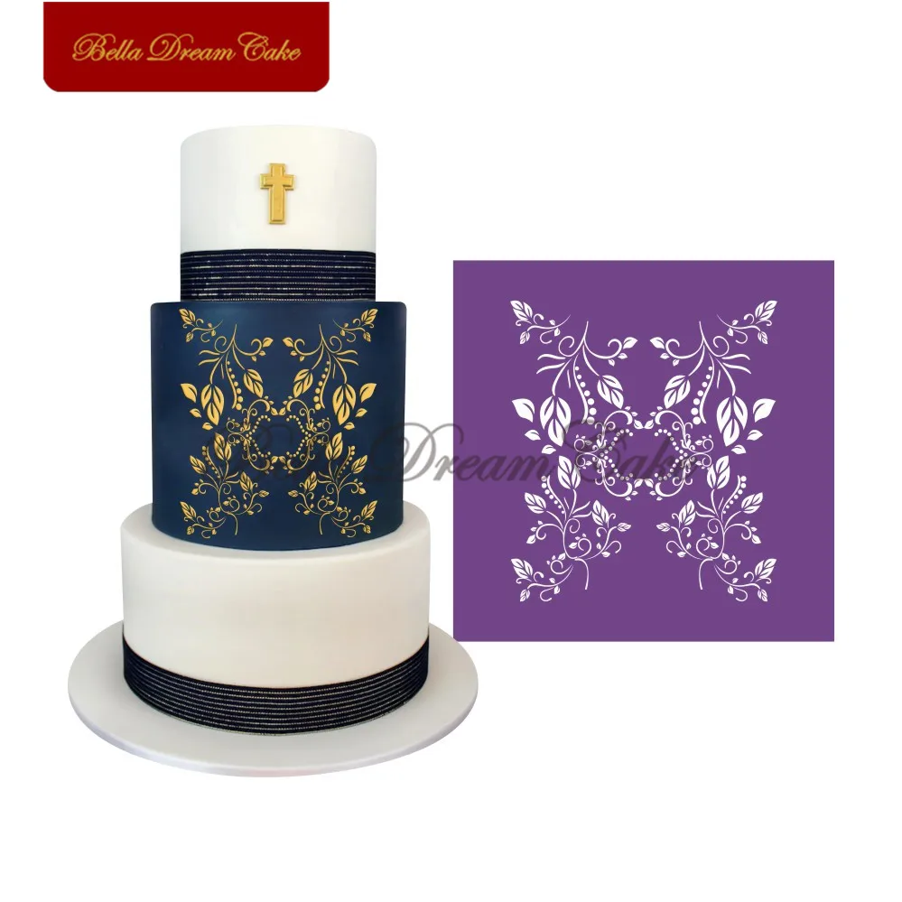 Трафареты из дамасской ткани в виде цветов лозы кружева сетки трафареты для